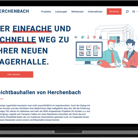 Website auf Laptop abgebildet