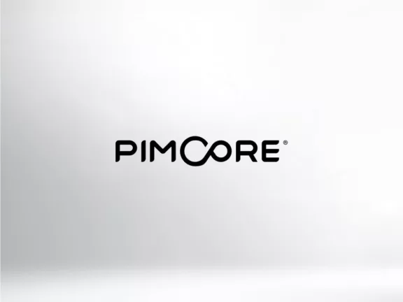 Pimcore-Logo auf hellgrauem Hintergrund.